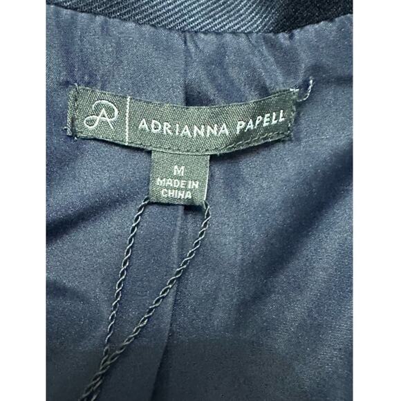 Adrianna Papell Women's Open Front Trench Jacket Blue Back Yoke Collar M NWT - Picture 9 of 10